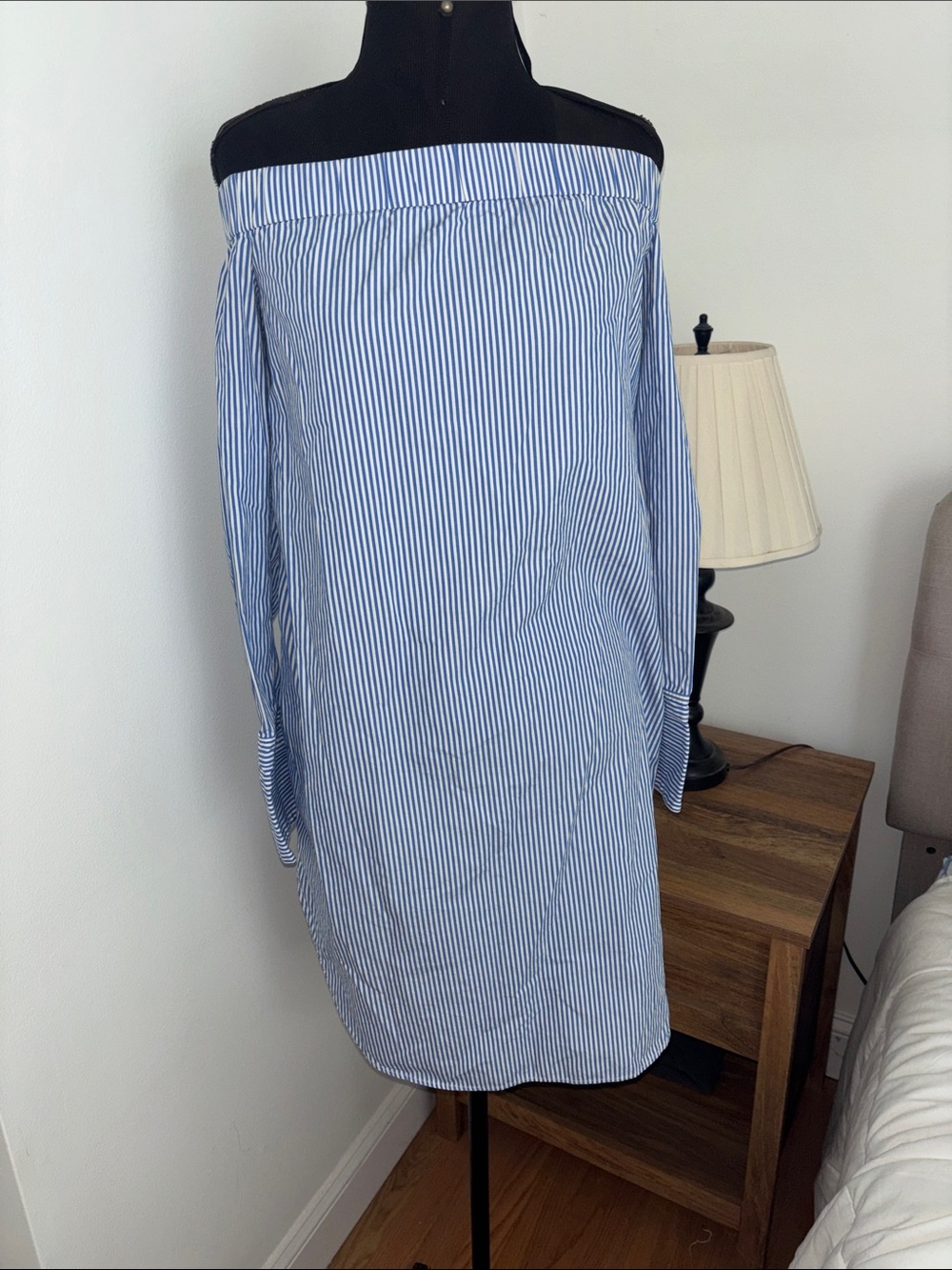 Rag & bone striped off the shoulder dress